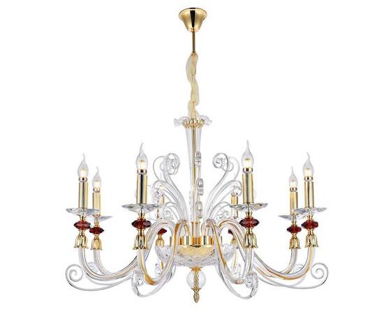 Подвесная люстра Crystal Lux Catarina SP8 V2 Gold/Transparent-Cognac
