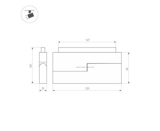 Трековый светодиодный светильник Arlight Mag-Orient-Flat-Fold-S230-12W Warm3000 035859(1), изображение 2