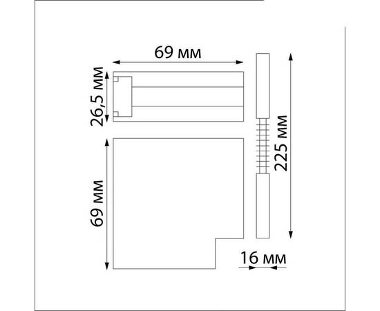 Коннектор Г-образный для низковольтного шинопровода Novotech Shino Flum 135124, изображение 2