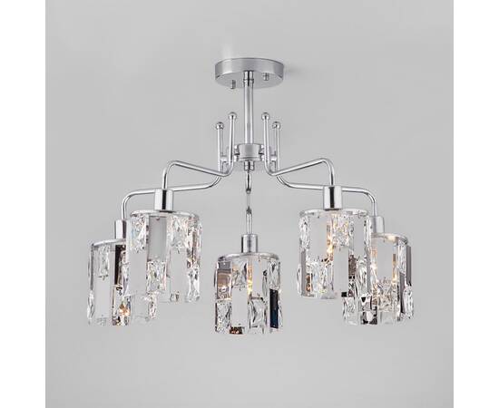 Потолочная люстра Eurosvet 10101/5 хром/прозрачный хрусталь Strotskis