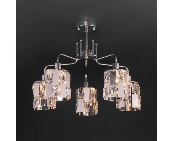 Потолочная люстра Eurosvet 10101/5 хром/прозрачный хрусталь Strotskis, изображение 2