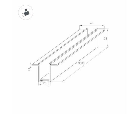 Шинопровод магнитный встраиваемый Arlight Mag-Track-2538-F-3000 033245, изображение 2