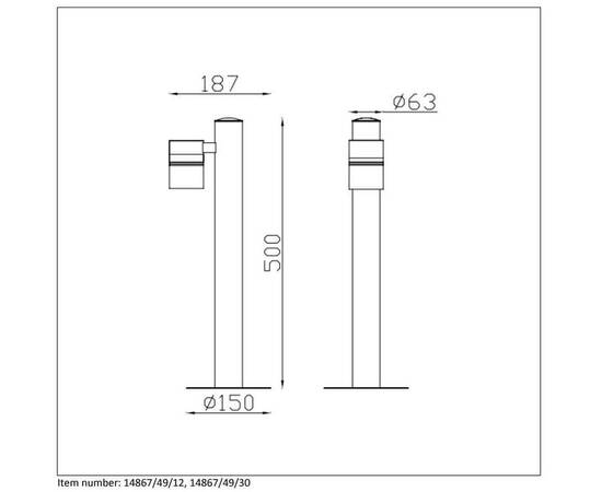 Уличный светодиодный светильник Lucide Arne-Led 14867/49/30, изображение 2