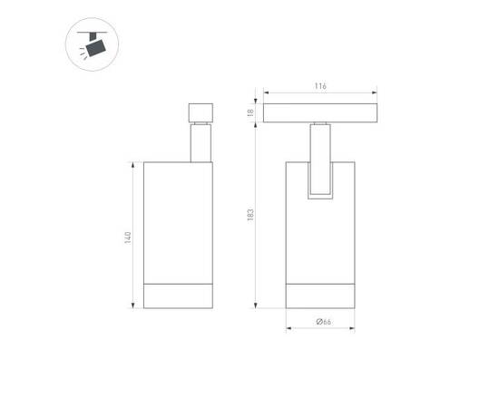 Трековый светодиодный светильник для магнитного шинопровода Arlight Mag-Orient-Spot-R65-20W Warm3000 033627, изображение 5