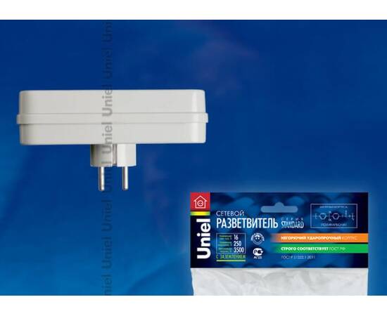 Разветвитель сетевой Uniel 3гн с/з Стандарт S-GES3-16P 06706, изображение 2