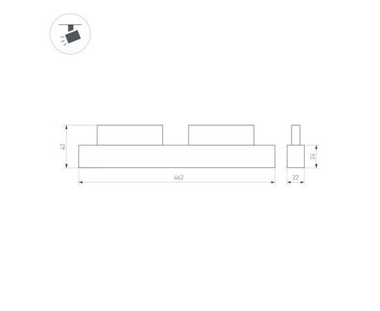 Трековый светодиодный светильник для магнитного шинопровода Arlight Mag-Orient-Laser-L465-16W Warm3000 033618, изображение 2