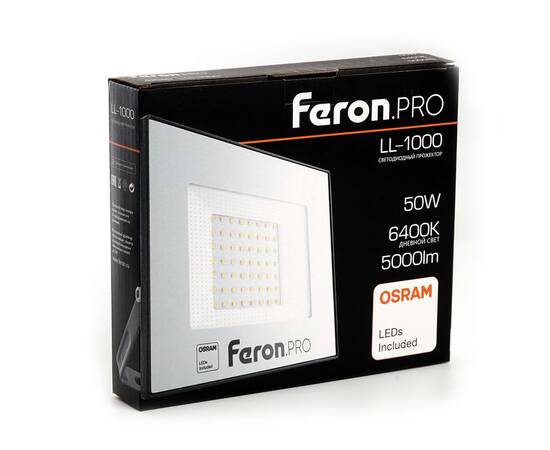 Светодиодный прожектор Feron LL-1000 50W 6400K 41540, изображение 2