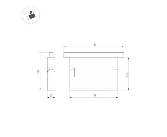 Трековый светодиодный светильник для магнитного шинопровода Arlight Mag-Orient-Laser-Fold-S195-6W Da, изображение 5