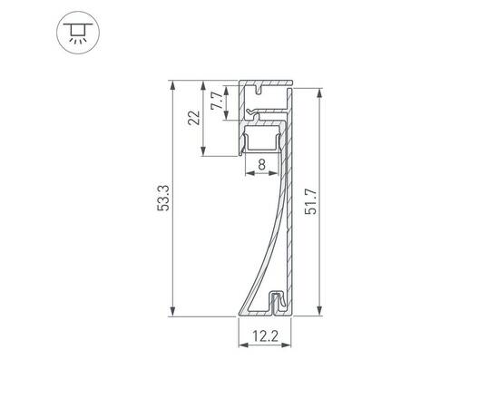Профиль Arlight Plintus-H54-2000 White 045434, изображение 2