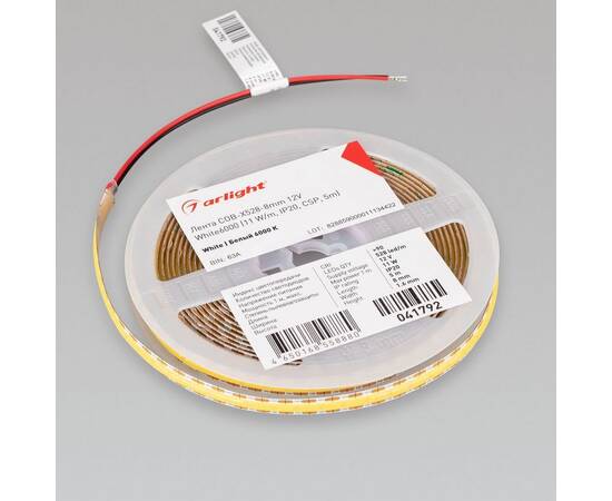 Светодиодная лента Arlight 11W/m 528Led/m CSP холодный белый 5M COB-X528-8mm 12V White6000 041792, изображение 5