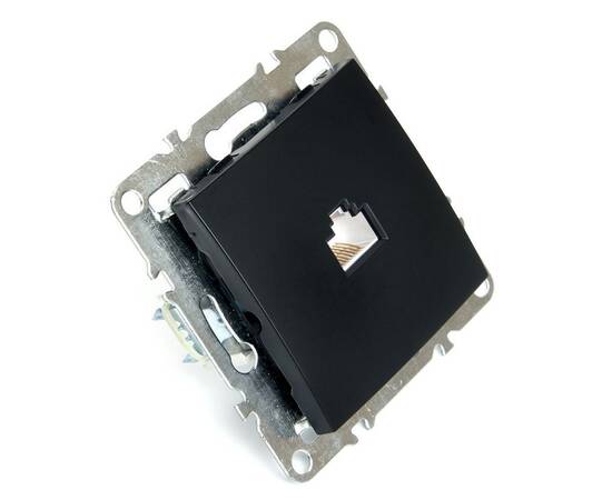 Розетка компьютерная RJ-45 Stekker Эрна черный PST00-9107-03 49151, изображение 5