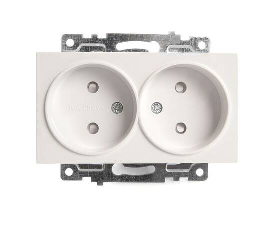 Розетка двойная 2P Stekker Катрин со шторками белый GLS10-7113-01 39573