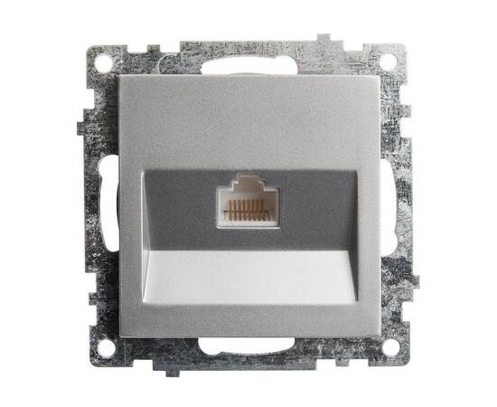 Розетка компьютерная RJ-45 Stekker Катрин серебро GLS00-7107-03 39585