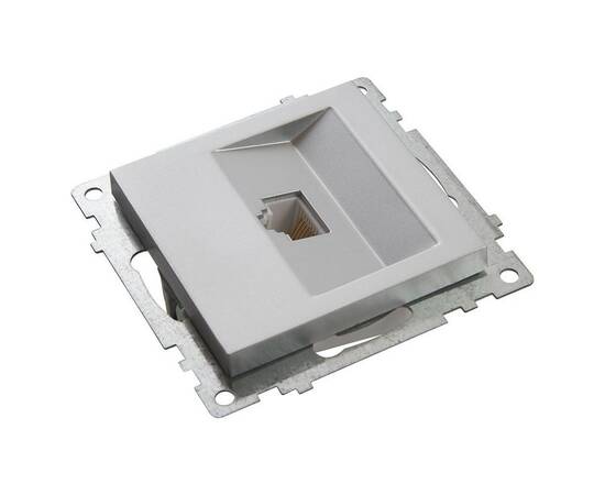 Розетка компьютерная RJ-45 Stekker Катрин серебро GLS00-7107-03 39585, изображение 4