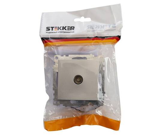 Розетка телевизионная TV Stekker Катрин серебро GLS00-7108-03 39586, изображение 2