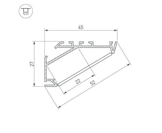 Профиль Arlight KLUS-P45.30-2000 ANOD 025469, изображение 3