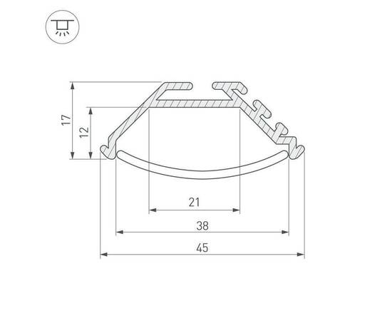 Профиль Arlight KLUS-P45-2000 ANOD 020898, изображение 4