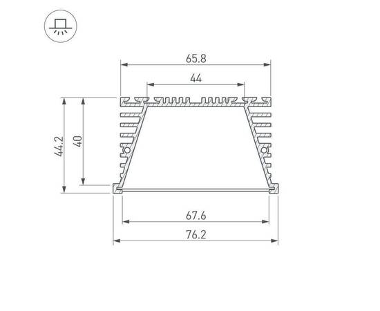 Профиль Arlight KLUS-POWER-RW70F-2000 ANOD 019881, изображение 3