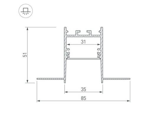 Профиль Arlight SL-Comfort32-Fantom-2000 Anod 033276, изображение 2