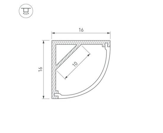 Профиль Arlight ARH-KANT-H16-2000 ANOD 016178, изображение 2