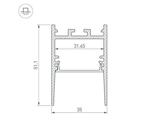 Профиль Arlight SL-Comfort-3551-2000 Anod Black 031730, изображение 2