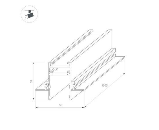Шинопровод магнитный встраиваемый Arlight Mag-Track-2538-FDW-1000 036121, изображение 2