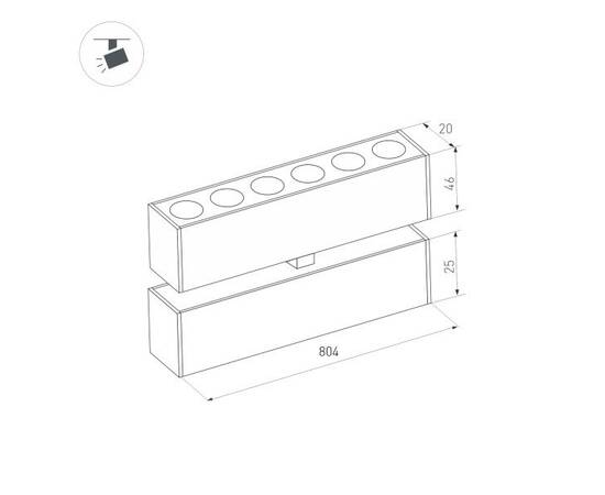 Трековый светодиодный светильник Arlight Mag-Dots-Fold-25-S800-24W Day4000 034231, изображение 2