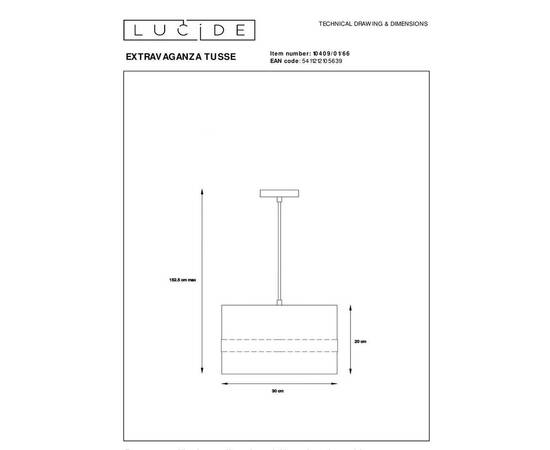 Подвесной светильник Lucide Extravaganza Tusse 10409/01/66, изображение 2