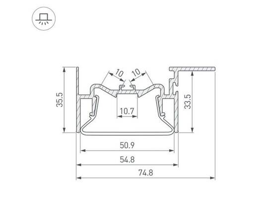 Профиль Arlight Foled-50-Ceil-Side-2000 035770, изображение 2