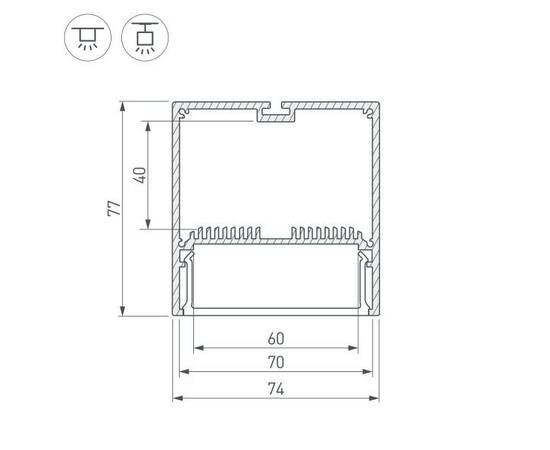 Профиль Arlight  SL-Line-7477-2000 Black 029939, изображение 2