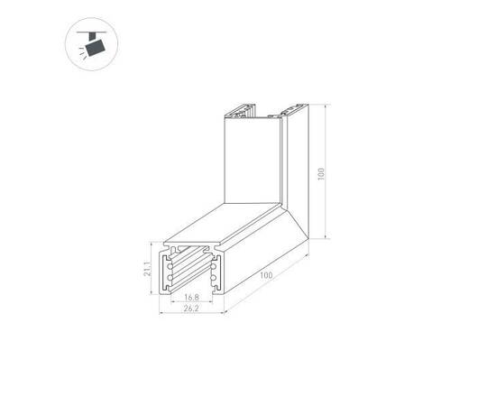 Коннектор L-образный внешний Arlight Mag-Orient-Con-2620-L90-EXT 036021, изображение 2