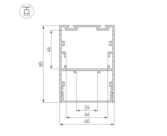 Профиль Arlight ARH-Line-6085-3000 Black 036138, изображение 2