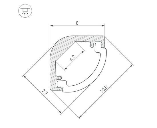 Профиль Arlight ARH-KANT-H8-2000 ANOD 036323, изображение 3