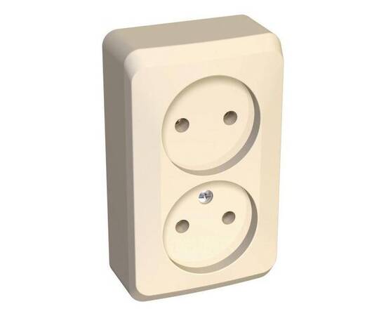 Розетка двойная 2К Systeme Electric Этюд 16A 250V кремовая PA16-005K