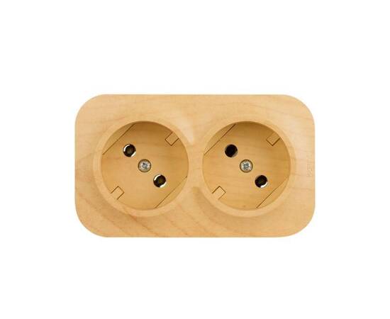 Розетка 2х2К Legrand Quteo 16A 250V дерево 782281
