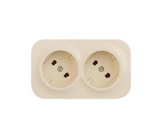 Розетка 2х2К Legrand Quteo 16A 250V слоновая кость 782261