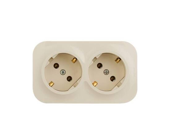 Розетка 2х2К+З Legrand Quteo 16A 250V слоновая кость 782263