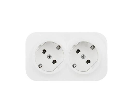 Розетка 2х2К+З Legrand Quteo 16A 250V со шторками белая 782237