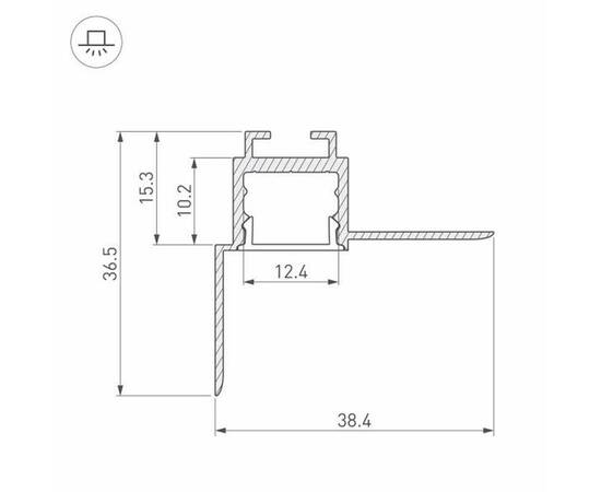 Встраиваемый профиль Arlight ARH-Ceil-S16-Fantom-Edge-2000 Anod 034979, изображение 2