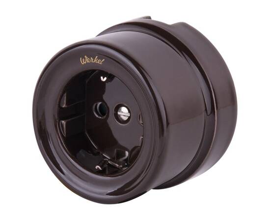 Розетка Werkel с заземлением Retro коричневая W5671014 4690389166815