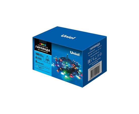 Светодиодная гирлянда Uniel 220V разноцветный ULD-S0800-100/DGA Multi IP20 07924, изображение 4