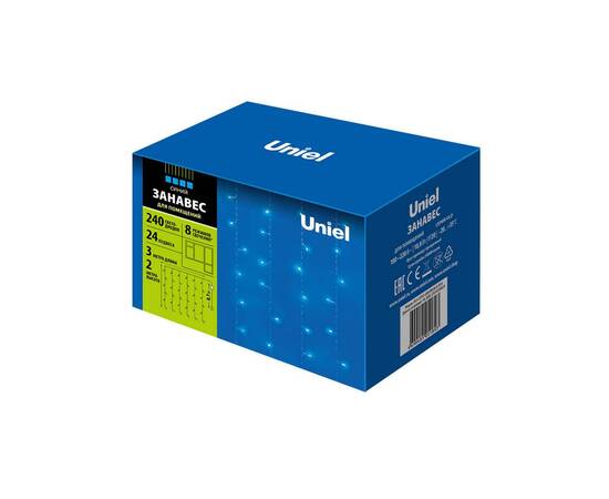 Светодиодная гирлянда Uniel занавес 220V синий ULD-C2030-240/DTA BLUE IP20 07942, изображение 5