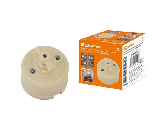 Выключатель поворотный с ручкой TDM Electric Болонь 10А 250V слоновая кость SQ1820-0310