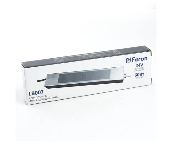 Трансформатор электронный для светодиодной ленты 60W 24V (драйвер), LB007, изображение 4
