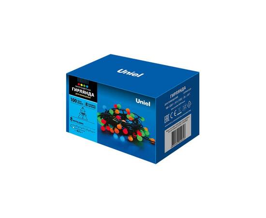 Светодиодная гирлянда Uniel 220V разноцветный ULD-S0800-100/DGA MULTI IP20 COLORBALLS 07929, изображение 2