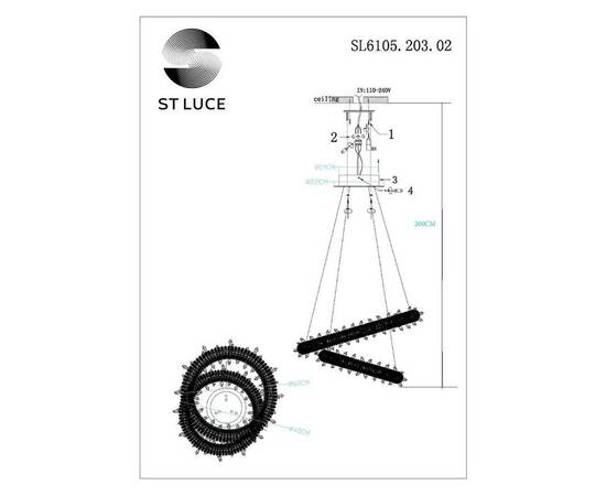 Подвесной светодиодный светильник ST Luce Lucchero SL6105.203.02, изображение 4