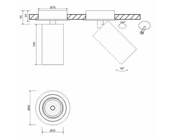 Основание для встраиваемого светильника SWG Mini-VL-M4-WH 004866, изображение 2
