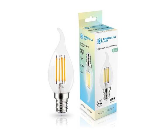 Филаментная светодиодная лампа Ambrella Light Bulbing E14 15W 4000K свеча на ветру 351524, изображение 3
