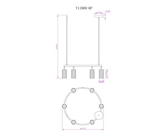 Подвесная люстра Moderli Cora V11604-6P, изображение 7