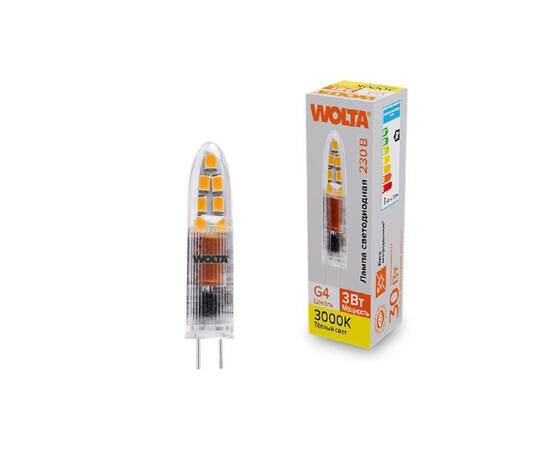 Светодиодная лампа WOLTA 3Вт 3000K G4 матовая WSTD-JC-220V3W3KG4-P